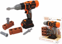 Taladro mecánico y destornillador Smoby Black+Decker con accesorios