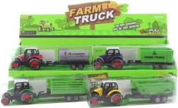 Tractor metálico con retroceso con remolque de plástico