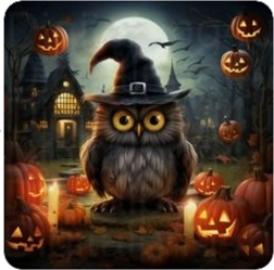 Pintura de diamantes búho para Halloween 30 × 40 cm
