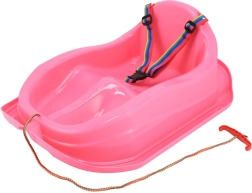 Trineos de plástico con respaldo BABY MIX Mini rosa
