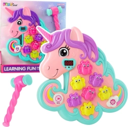 Juego interactivo con martillo unicornio – whac-a-mole con luces y sonidos