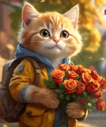 Norimpex pintura con diamantes Gatito pelirrojo 30 × 40 cm