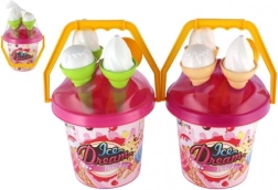 Set de arena heladería cubo rosa