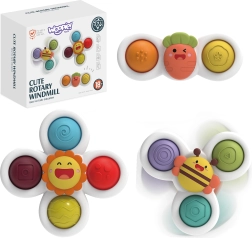 WOOPIE spinners sensoriales infantiles 3 en 1 con ventosas – sol, abejita y zanahoria