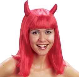 Peluca de diablita roja para niños