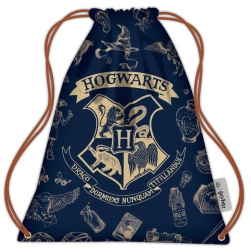Bolsa de cordón Harry Potter azul marino y dorada