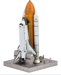 Puzzle 3D metálico del transbordador espacial en la plataforma de lanzamiento METAL EARTH ICONX