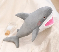 Tiburón de peluche 50 cm gris