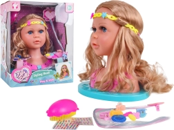 Cabeza de peinado con accesorios