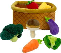 Verduras de peluche en cesta