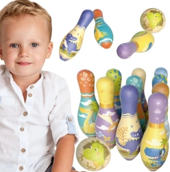 Juego de bolos infantiles blandos con dinosaurios Woopie - 12 piezas