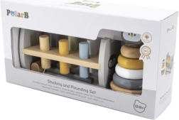 VIGA PolarB Pirámide de madera y martillo con pingüino Montessori