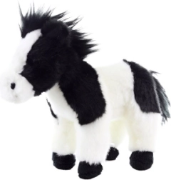 Caballo de peluche blanco y negro eco-friendly
