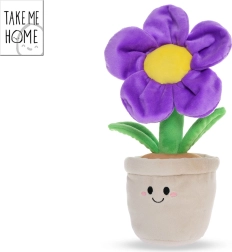 Flor morada de peluche en maceta Take Me Home, 30 cm