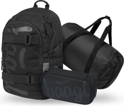 Set Baagl: Mochila, Estuche y Bolsa Deportiva Negra