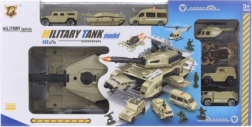 Set militar: tanque desplegable con cochecitos y helicóptero