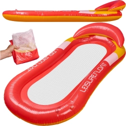 Colchoneta inflable de playa roja