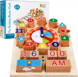Pizarra educativa de madera Reloj para niños 12m+ Aprender a leer la hora y el tiempo