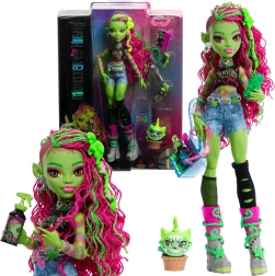 Muñeca Monster High Venus McFlytrap con su gatita Chewlian