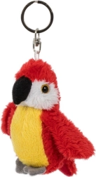 Llavero de peluche guacamayo 9 cm rojo