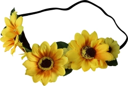 Diadema con flores amarillas