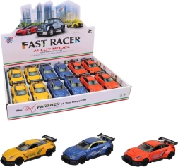 Coche de carreras metálico con retroceso