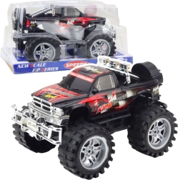 Coche todoterreno King con tracción trasera, rojo‑negro, 27 cm