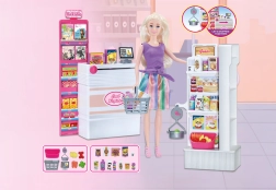Muñeca dependienta de 30 cm con tienda y accesorios