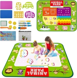 Alfombrilla de dibujo con agua Woopie 2 en 1 XXL de doble cara – animales