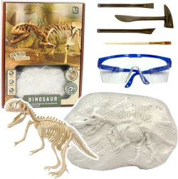 Set paleontológico: excavación de un modelo de esqueleto de dinosaurio con herramientas
