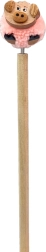 Bolígrafo de madera con pompón cerdito