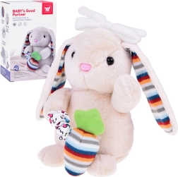 Conejito de peluche con caja de música y sujeción a la cuna