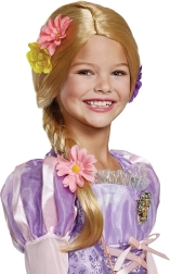 Peluca Rapunzel para niños con adorno