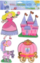 Decoración de pared de espuma con motivo de princesa