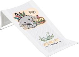 Hamaca de baño de tela para bebé Wild & Free – elefantito, blanca