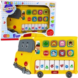 Pianito eléctrico educativo infantil autobús – amarillo