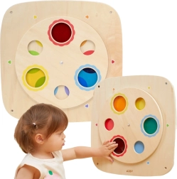 Tablero sensorial de pared de madera para mezclar colores VIGA