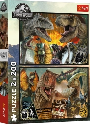 Puzle 2×200 piezas – mundo prehistórico JURASSIC WORLD