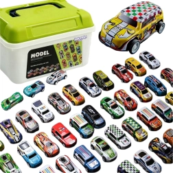 Set de coches de carreras WOOPIE 30 uds con mapa