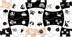Alfombra de puzzle de espuma Tréboles (Treflíci) – suelo de espuma infantil en blanco y negro
