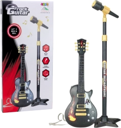 Set musical para niños con guitarra y micrófono en trípode – negro