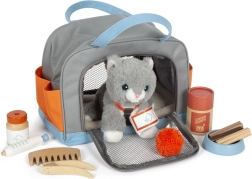 Gato de peluche con set de cuidado small foot