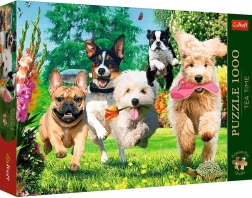 Trefl Puzzle Premium Plus Tea Time: Travesuras de perros en el jardín 1000 piezas