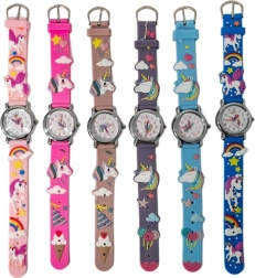 Reloj infantil de silicona para niña con correa de colores