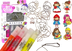 Set de colgantes tipo vidriera para pintar – princesas, 6 uds.