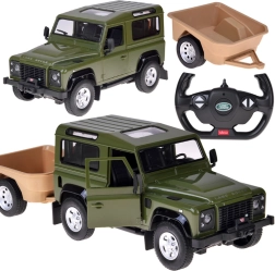 Rastar Land Rover Defender 1:14 RC con remolque – Verde
