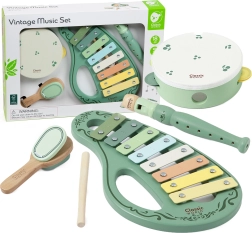 Conjunto vintage de instrumentos musicales de madera CLASSIC WORLD, 18m+