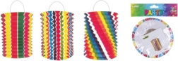 Farolillo de papel arcoíris cilíndrico de 16 cm