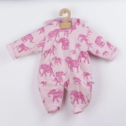 Mono térmico acolchado para bebé con capucha BABY SERVICE Elefantes rosa