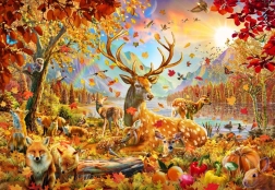 Puzzle Bluebird Animalitos en otoño 1000 piezas